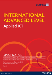 International Advanced Level Applied ICT (2016) Specification